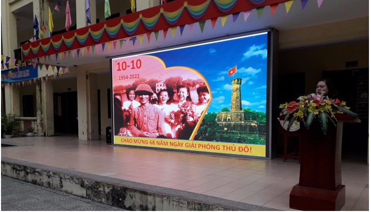 Trường THCS Thống Nhất tuyên truyền về ngày Giải phóng Thủ đô (10/10)