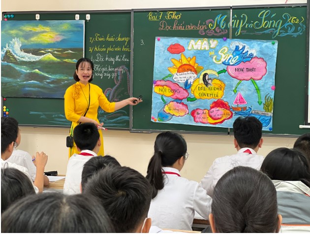 Học sinh chìm đắm trong thế giới “Mây và sóng” cùng tiết thi Giáo viên dạy giỏi của cô giáo Nguyễn Thu Huyền