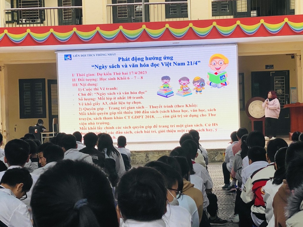Trường THCS Thống Nhất phát động hưởng ứng “Ngày sách và văn hóa đọc Việt Nam 21/4”